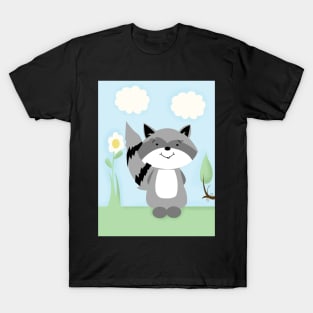 Cute Woodland Raccoons T-Shirt